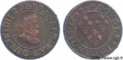 HENRI IV LE GRAND Double tournois, 1er type de Lyon 1607 Lyon