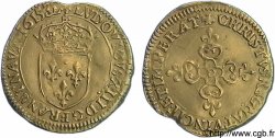 LOUIS XIII  Écu d&nbsp;or au soleil, à la croix anillée fleurdelisée 1615 Lyon XF