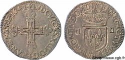 LOUIS XIII  Quart d&nbsp;écu, à la croix fleurdelisée, titulature côté croix 1642 Bayonne