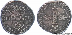 LOUIS XIII  Quart d écu, à la croix fleurdelisée, titulature côté écu 1642 Arras