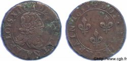 LOUIS XIII LE JUSTE Double lorrain au buste juvénile à languettes 1635 Stenay