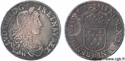 LOUIS XIV LE GRAND OU LE ROI SOLEIL Demi-écu au grand buste juvénile drapé 1662 Rouen TTB