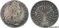 LOUIS XIV &nbsp;THE SUN KING&nbsp; Demi-écu aux trois couronnes 1709 Troyes