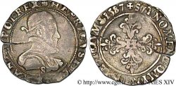 HENRI III Demi-franc au col plat 1587 Troyes