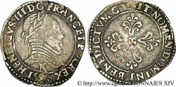 LIGUE. COINAGE AT THE NAME OF HENRY III Demi-franc au col plat 1590 Saint-Lizier