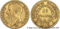 20 francs Napoléon tête nue, type transitoire 1807 Paris F.514/1