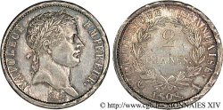 2 francs Napoléon Ier tête laurée, République française 1808 Paris F.254/4