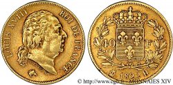 40 francs or Louis XVIII 1822 La Rochelle F.542/12