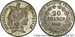 Concours de 20 francs, essai de Alard 1848 Paris VG.3014 var.