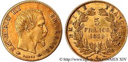 5 francs or Napoléon III, tête nue, grand module 1859 Paris F.501/7