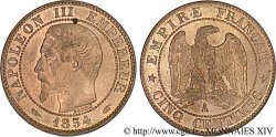 5 centimes Napoléon III, tête nue 1854 Paris F.116/8