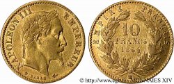 10 francs or Napoléon III, tête laurée 1864 Strasbourg F.507A/7
