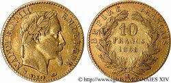 10 francs or Napoléon III, tête laurée 1866 Strasbourg F.507A/13 TB 
