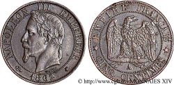 Cinq centimes Napoléon III tête laurée  1862 Paris F.117/7