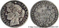 50 centimes Cérès Troisième république 1886 Paris F.189/11