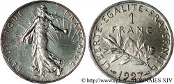 Piéfort argent de 1 franc Semeuse 1927  F.217/27P