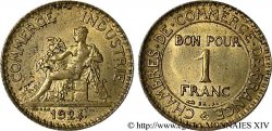 1 franc Chambres de Commerce, 4 fermé 1924 Paris F.218/6 VZ 