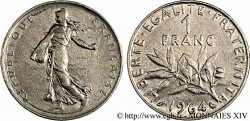 1 franc Semeuse, nickel, frappe médaille 1964 Paris F.226/8 var.