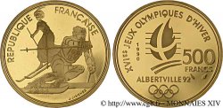500 francs or Jeux Olympiques d hiver d Albertville, Slalom et Belle Époque 1990 Paris F.1805 1