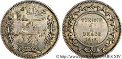 TUNISIE - PROTECTORAT FRANÇAIS - MOHAMED EL - NACEUR BEN MOHAMED 1 franc AH 1328 = 1910 Paris