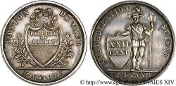 SVIZZERA - CANTON VAUD 1 franc 1845 Lausanne