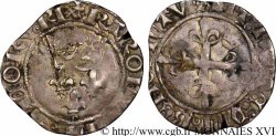 CHARLES, REGENCY - COINAGE WITH THE NAME OF CHARLES VI Gros dit  florette  17/06/1419 Saint-Pourçain