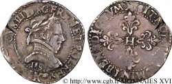 HENRI III Demi-franc au col plat 1589 Bordeaux
