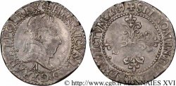 HENRI III Quart de franc au col plat 1587 Paris TTB+