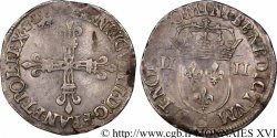 HENRY III Quart d écu, croix de face 1587 Saint-Lô AU