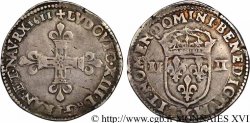 LOUIS XIII LE JUSTE Quart d écu, à la croix fleurdelisée, titulature côté croix 1611 Bordeaux TTB