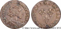 LOUIS XIII  Double tournois, type 7 1629 Paris