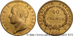 40 francs or Napoléon tête nue, calendrier grégorien 1806 Lille F.538/5 TB 
