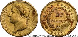 20 francs or Napoléon, tête laurée, Empire français 1813 Perpignan F.516/34