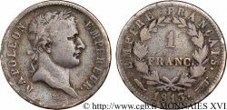 1 franc Napoléon Ier tête laurée, Empire français 1813 Utrecht F.205/72