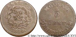 5 cent. Anvers au double L, frappe de l’arsenal de la marine 1814  Anvers F.115E/1 TB 