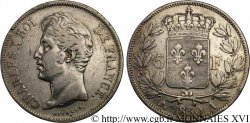 5 francs Charles X, 2e type, tranche en relief 1830 Paris F.312/1