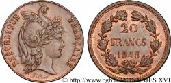Concours de 20 francs, piéfort de Alard 1848 Paris VG.3041  SUP 