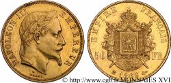 50 francs or Napoléon III, tête laurée 1866 Strasbourg F.548/7 SUP 