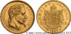 20 francs or Napoléon III, tête laurée 1866 Strasbourg F.532/14 AU 