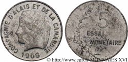 Essai de 5 centimes, Compagnie d’Alais et de la Camargue 1908  VG.4612  TTB 
