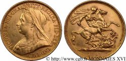GRANDE BRETAGNE - VICTORIA Two Pounds (double souverain), vieille tête 1893 Londres