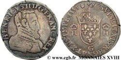 HENRI II Teston à la tête nue, 5e type 1553 Poitiers TTB