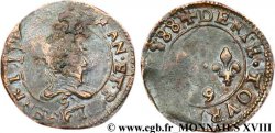 HENRY III Denier tournois, type de Rennes 1588 Rennes VF