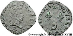 HENRY III Double tournois, 2e type du Dauphiné 1589 Grenoble