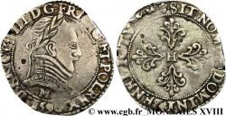 LA LIGUE. MONNAYAGE AU NOM D HENRI III Demi-franc au col plat 1590 Toulouse TB+