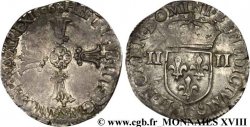 HENRI IV LE GRAND Quart d&nbsp;écu, croix feuillue de face 1606 Angers TTB