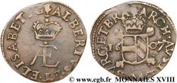 PAYS-BAS ESPAGNOLS - DUCHÉ DE BRABANT - ALBERT ET ISABELLE Double denier 1607 Anvers