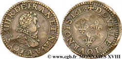 LOUIS XIII LE JUSTE Piéfort quadruple du double tournois 1618 Paris TTB