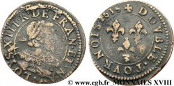 LOUIS XIII LE JUSTE Double tournois, type 3 1635 Stenay TB+/TTB