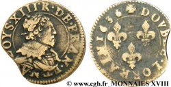 LOUIS XIII LE JUSTE Double lorrain, type 9 1636 Stenay